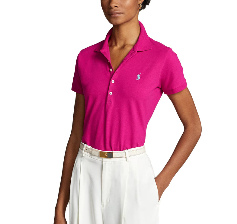 Polo Ralph Lauren Women's Slim Fit Stretch Polo Shirt Pink Sky