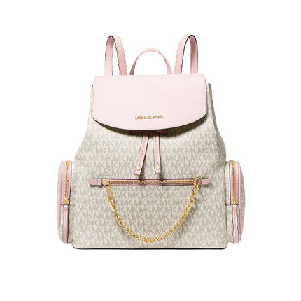 Michael Kors Women's Jet Set Large Logo Backpack Powder Blush Multi