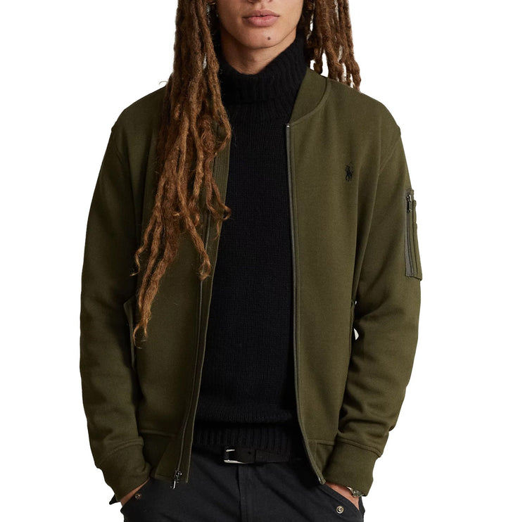 Polo Ralph Lauren Men's Double Knit Bomber Jacket Company Olive