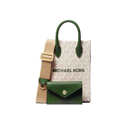 Michael Kors Women's Mirella Extra Small Signature Logo Smartphone Crossbody Bag Fern Green Multi