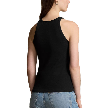 Polo Ralph Lauren Women's Ribbed Cotton Tank Top Polo Black