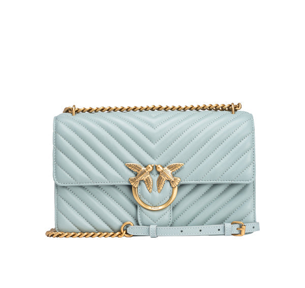 Pinko Women's Classic Love Bag One Chevron Mist Grey