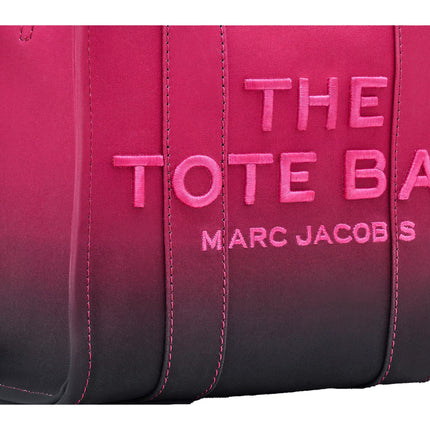 Marc Jacobs Women's The Ombré Coated Canvas Small Tote Bag Black Hot Pink