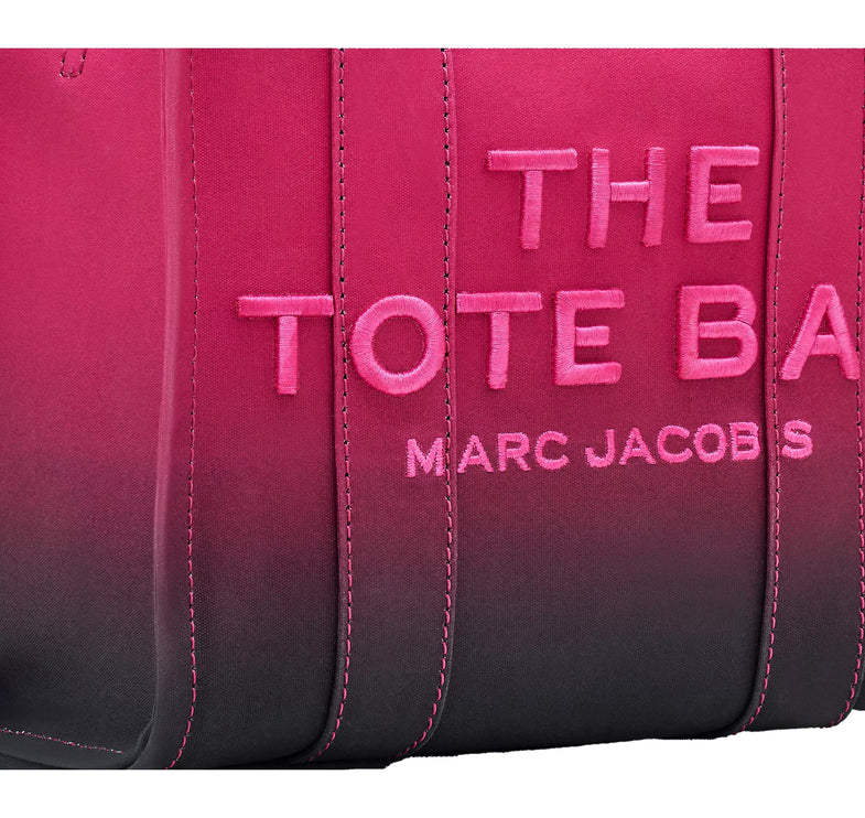 Marc Jacobs Women's The Ombré Coated Canvas Small Tote Bag Black Hot Pink