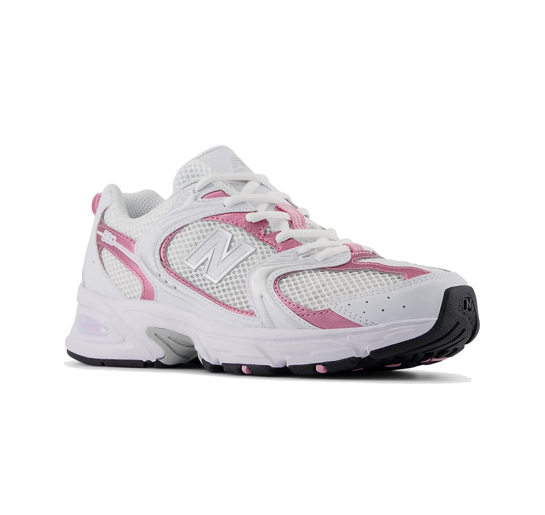 New Balance 530 White with Pink Sugar and Silver Metallic MR530PK