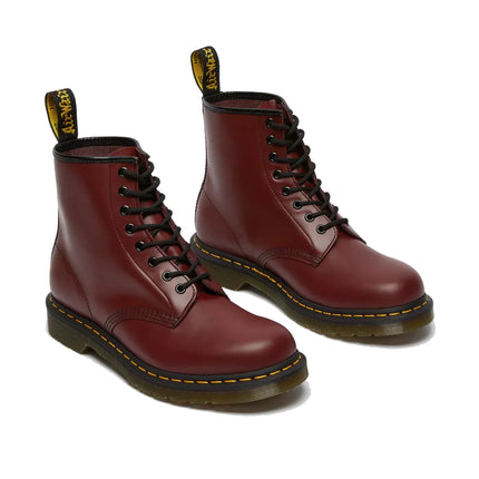 Dr. Martens Unisex 1460 Smooth Leather Lace Up Boots Cherry Red