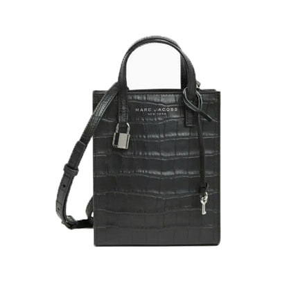 Marc Jacobs Women's Micro Grind Crocodile Embossed Black