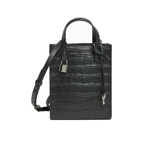 Marc Jacobs Women's Micro Grind Crocodile Embossed Black