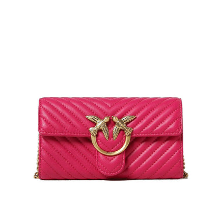 Pinko Women's Love Bag One Wallet Chevron Pink