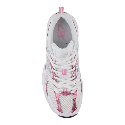 New Balance 530 White with Pink Sugar and Silver Metallic MR530PK