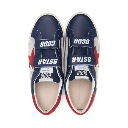 Golden Goose Hook and Loop Grade School Super Star Navy/Silver/Red