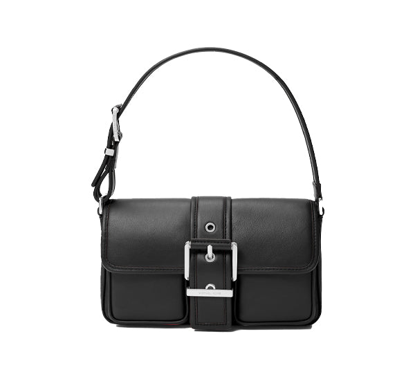 Michael Kors Women's Colby Medium Leather Shoulder Bag Black