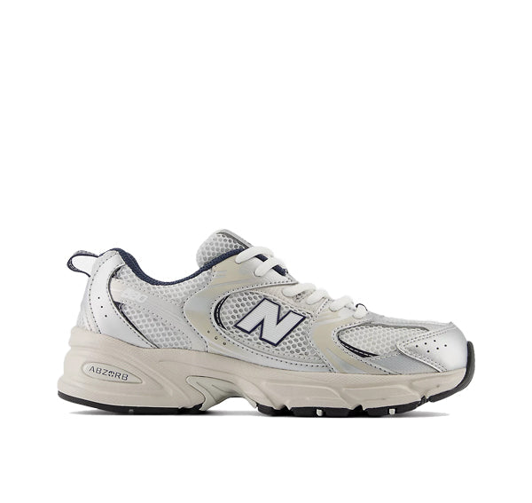 New Balance Grade School 530 Summer Fog with Nimbus Cloud and Navy GR530KA