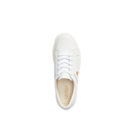 Polo Ralph Lauren Women's Janson II Action Leather Sneaker RL White - Ready to Ship