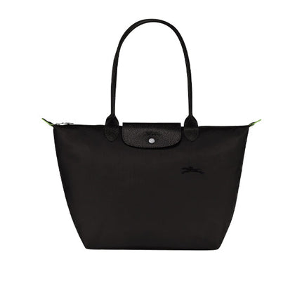 Longchamp Women's Le Pliage Green L Tote Bag Black Recycled Canvas