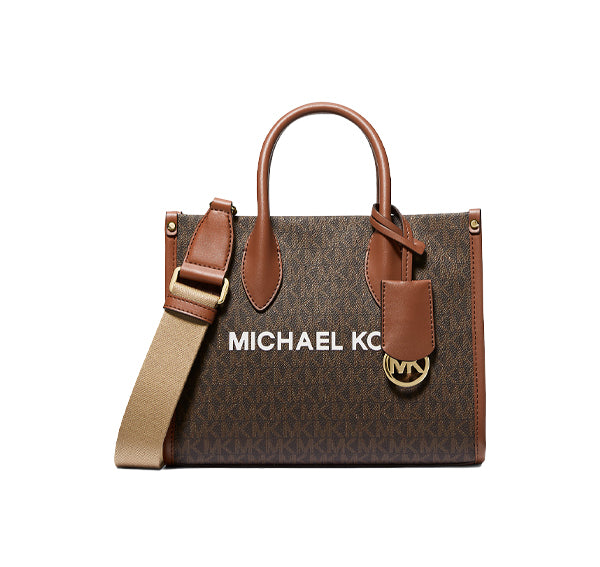 Michael Kors Women's Mirella Small Signature Logo Crossbody Bag Brown