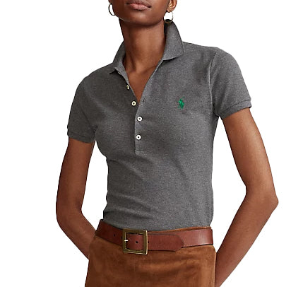 Polo Ralph Lauren Women's Slim Fit Stretch Polo Shirt Barclay Heather