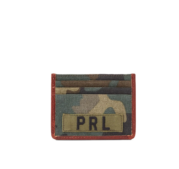 Polo Ralph Lauren Men's Tiger Patch Camo Canvas Card Case Camo