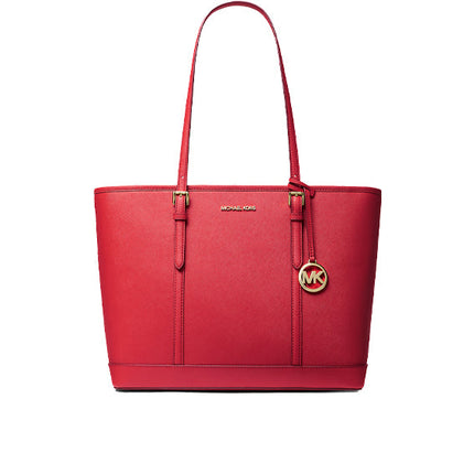 Michael Kors Women's Jet Set Travel Large Saffiano Leather Tote Bag Bright Red