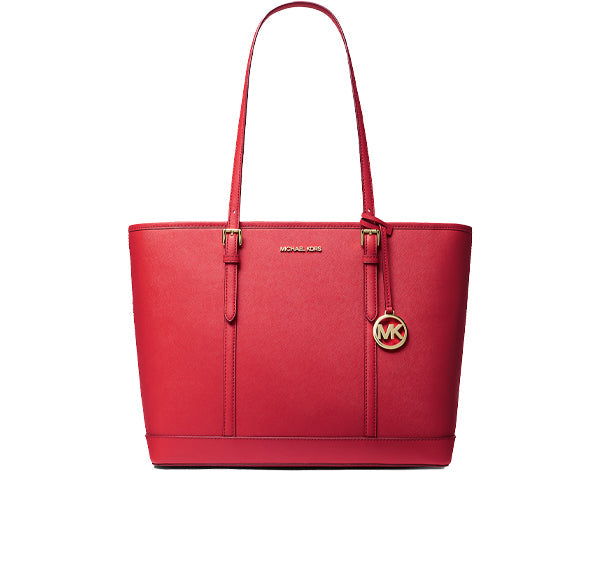 Michael Kors Women's Jet Set Travel Large Saffiano Leather Tote Bag Bright Red