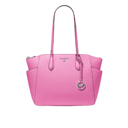 Michael Kors Women's Marilyn Medium Saffiano Leather Tote Bag Cerise