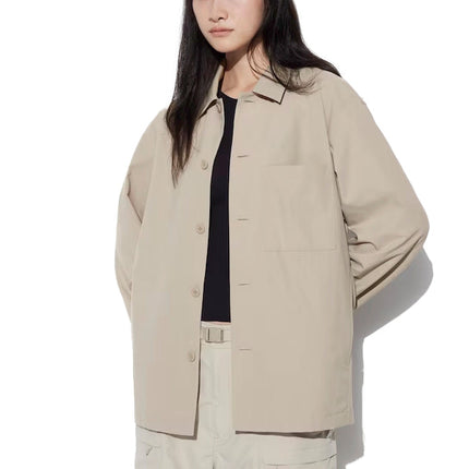 Uniqlo Unisex AirSense Shirt Jacket Beige