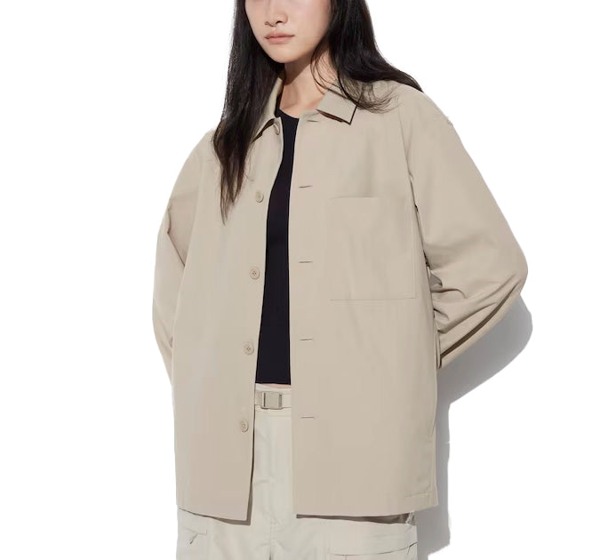 Uniqlo Unisex AirSense Shirt Jacket Beige