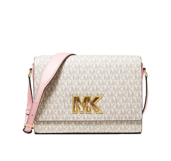 Michael Kors Women's Mimi Medium Logo Messenger Bag Powder Blush Multi