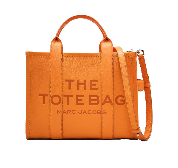 Marc Jacobs Women's The Leather Medium Tote Bag Tangerine