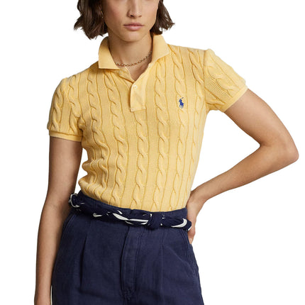 Polo Ralph Lauren Women's Cable Knit Polo Shirt Fall Yellow