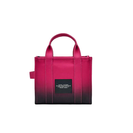 Marc Jacobs Women's The Ombré Coated Canvas Small Tote Bag Black Hot Pink