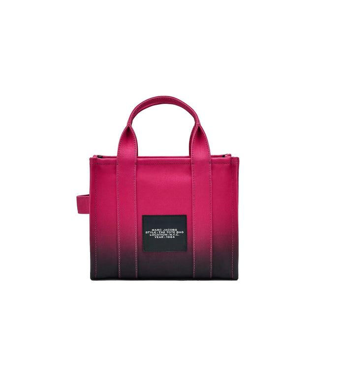 Marc Jacobs Women's The Ombré Coated Canvas Small Tote Bag Black Hot Pink