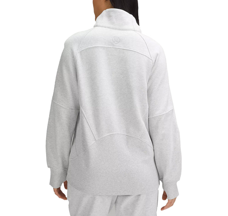 lululemon Women's Scuba Oversized Funnel Neck Half Zip Long Heathered Core Ultra Light Grey