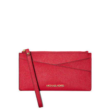 Michael Kors Women's Jet Set Medium Saffiano Leather Crossover Wristlet Bright Red