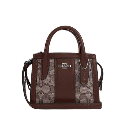 Coach Women's Andrea Mini Carryall In Signature Jacquard Silver/Oak/Maple