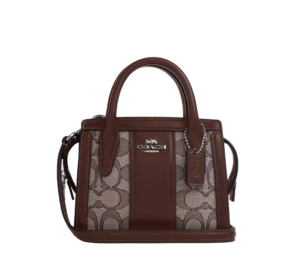 Coach Women's Andrea Mini Carryall In Signature Jacquard Silver/Oak/Maple