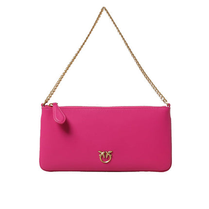 Pinko Women's Horizontal Flat Bag in Leather Pink