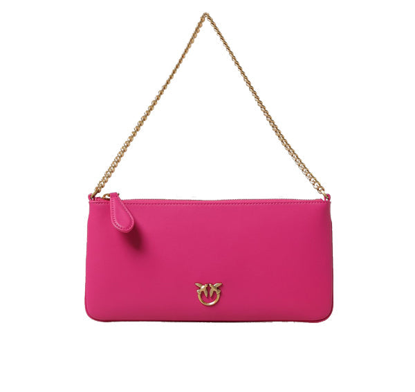 Pinko Women's Horizontal Flat Bag in Leather Pink