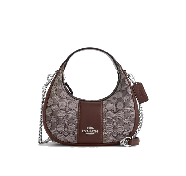 Coach Women's Carmen Mini Crossbody In Signature Jacquard Silver/Oak/Maple