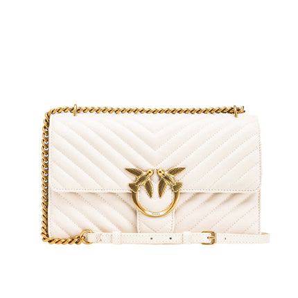 Pinko Women's Classic Love Bag One Chevron White