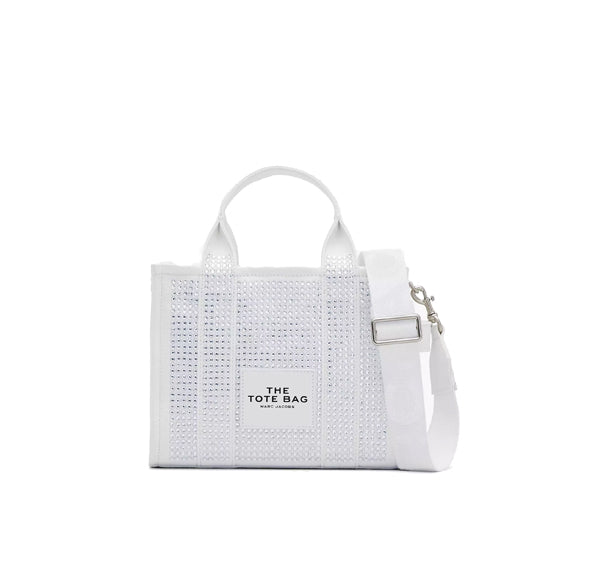 Marc Jacobs Women's The Crystal Canvas Mini Tote Bag White Crystal