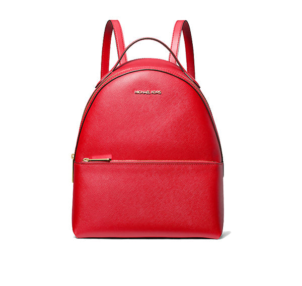 Michael Kors Women's Sheila Medium Faux Saffiano Leather Backpack Bright Red