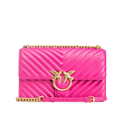 Pinko Women's Classic Love Bag One Chevron Pink