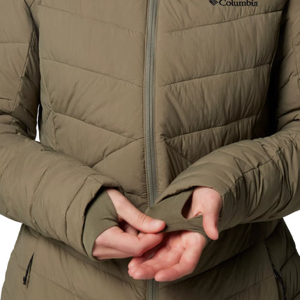 Columbia Women's Joy Peak II Mid Hooded Jacket Stone Green