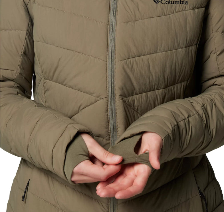 Columbia Women's Joy Peak II Mid Hooded Jacket Stone Green