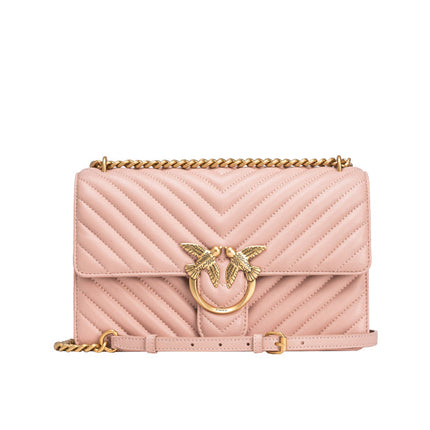 Pinko Women's Classic Love Bag One Chevron Dusty Pink