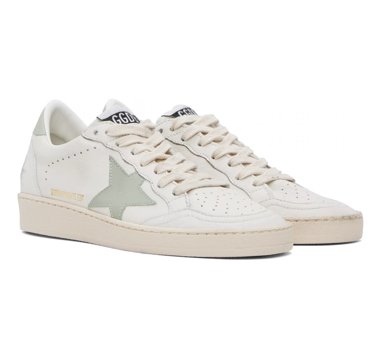 Golden Goose Women's Ball Star Sneakers White/Aqua Grey