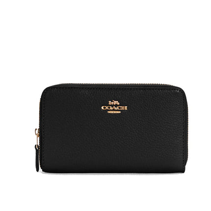 Coach Women's Medium Id Zip Wallet Gold/Black