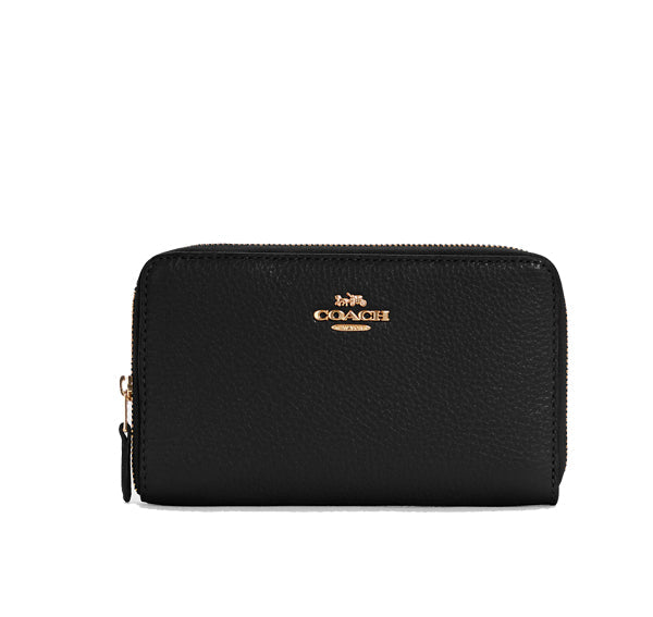 Coach Women's Medium Id Zip Wallet Gold/Black