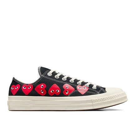 Converse x Comme des Garçons PLAY Chuck 70 Multi Heart Low Top Black/Red/Egret